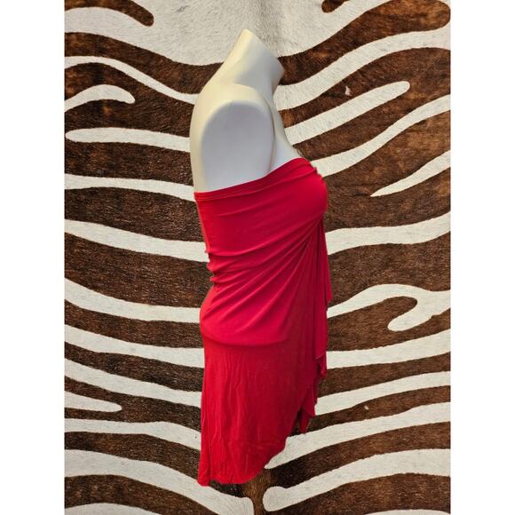 Vintage Deadstock Y2k Slinky Red Halter Top Ring Neck Sz S Made In USA - Picture 3 of 4